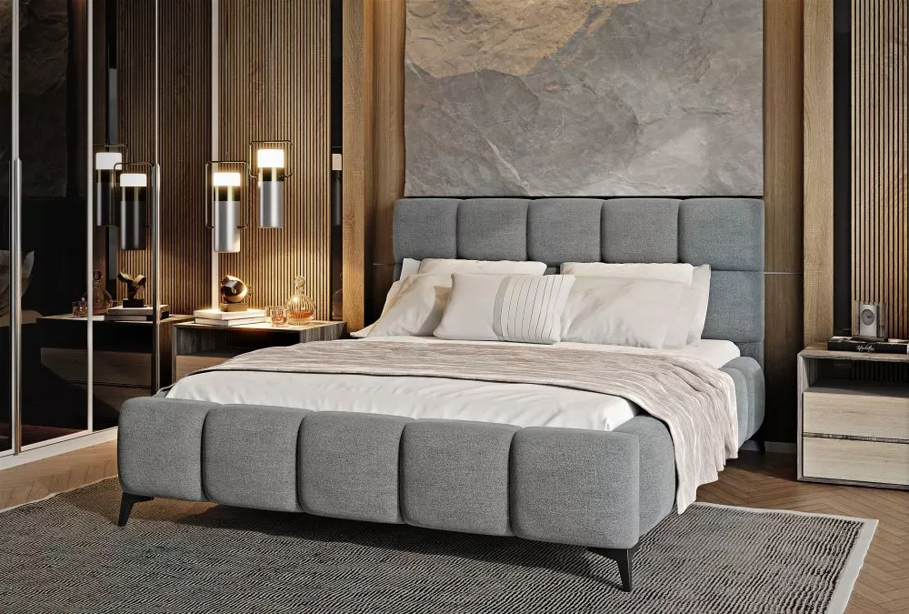 Gulta Mist Standard ar stelāžu Guļamvietas platums: 180 cm, Guļamvietas garums: 200 cm, stelāžas tips: metāla, · Tumši p