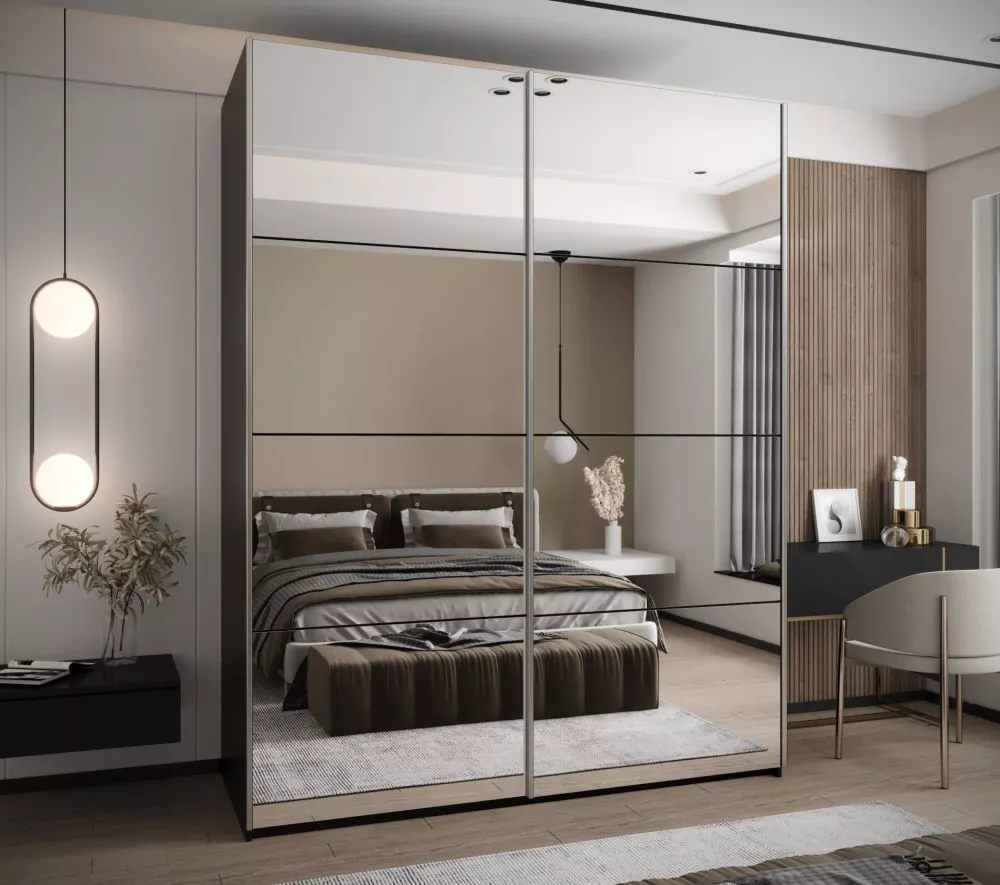 Skapis Lux 2 · Melns · 190 × 61 × 245.5 cm