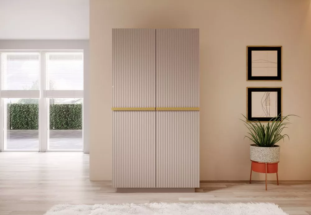 Skapis Nicole SZ100 2D Gold C · Rozā · 100 × 62 × 207 cm
