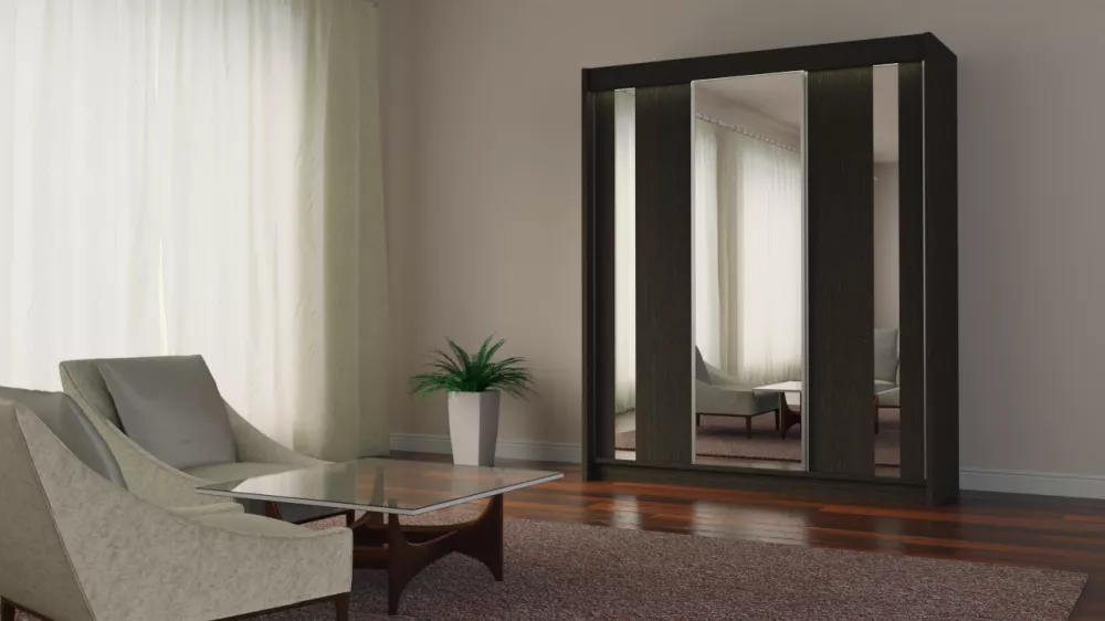 Skapis Gracja ar LED · Venge · 180 × 61 × 216 cm