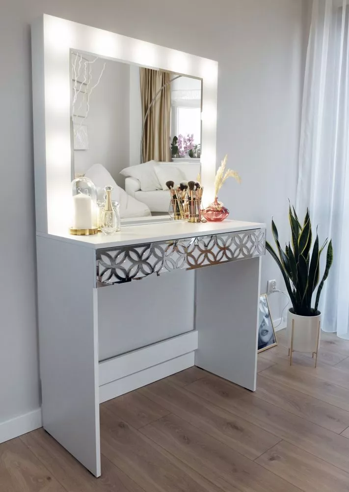 Kosmētikas galds Classic 2 Deco ar LED · 90 × 155 × 40 cm
