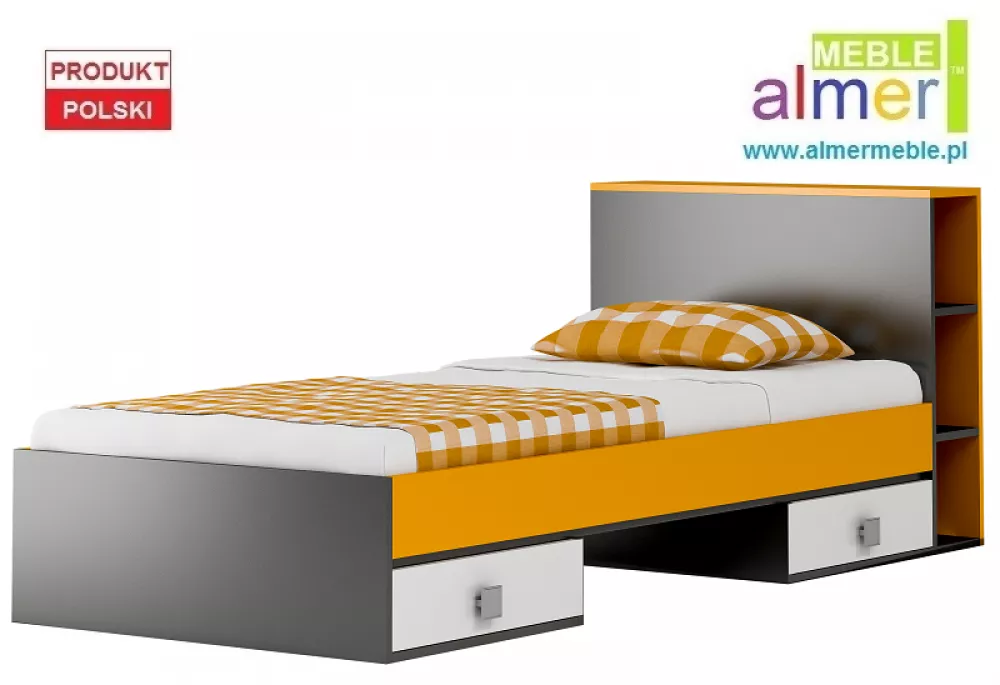 Bērnu gulta Yellow 19 ar stelāžu Guļamvietas platums: 90 cm, Guļamvietas garums: 200 cm, · 94 × 226 × 90 cm