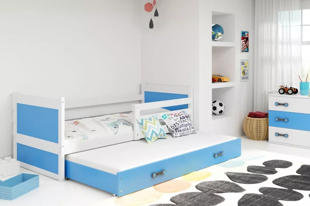 Bērnu gulta Rico Trundle White ar stelāžu Guļamvietas platums: 90 cm, Guļamvietas garums: 200 cm, · 97 × 205 × 73 cm