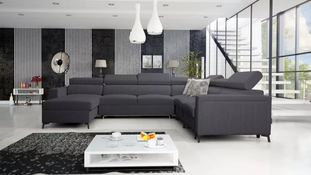 Dīvāns Baltico 7 Premium Standard · Grafīts · 274 × 351 × 83 cm