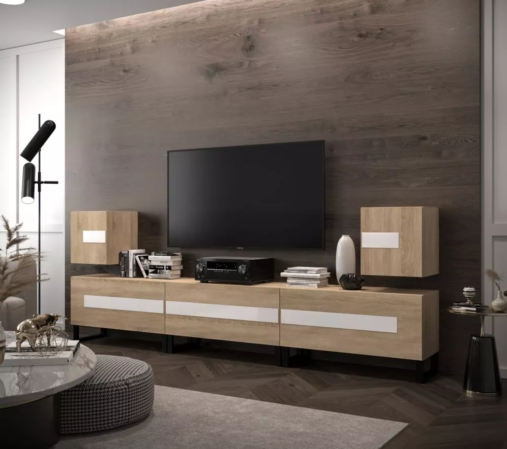 Sekcija New Concept C96 · Sonoma · 257 × 35 × 100 cm