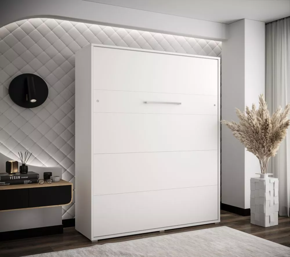 Gulta Home V LED ar stelāžu Guļamvietas platums: 160 cm, Korpusa krāsa: balts, Guļamvietas garums: 200 cm, stelāžas tips