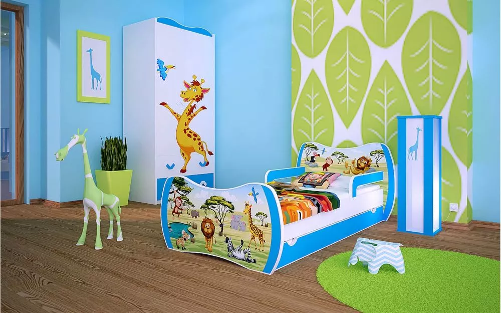 Bērnu gulta Dream L02 140x70 DM33 ar stelāžu Guļamvietas platums: 70 cm, Guļamvietas garums: 140 cm, · 94 × 144 × 71 cm