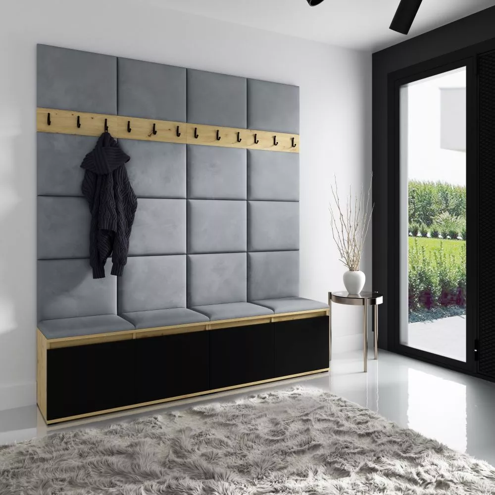 Apavu plaukts Emi 4 Trinity Korpusa krāsa: ozols artisan + melns, · 200 × 225 × 40 cm
