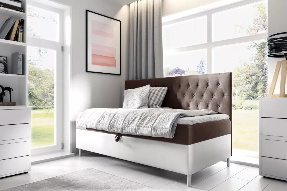 Gulta Filip 2 Boxspring Standard Guļamvietas platums: 100 cm, Korpusa krāsa: balts, Guļamvietas garums: 200 cm, · 108 × 