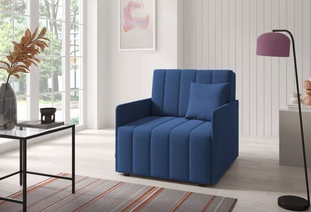 Mīksts krēsls Neo 1 standard Sēdvietas dziļums: 60 cm, · Zils · 90 × 97 × 85 cm