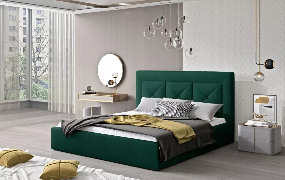Gulta Cloe Lux Standard ar stelāžu Guļamvietas platums: 200 cm, Guļamvietas garums: 200 cm, stelāžas tips: metāla, · Zaļ