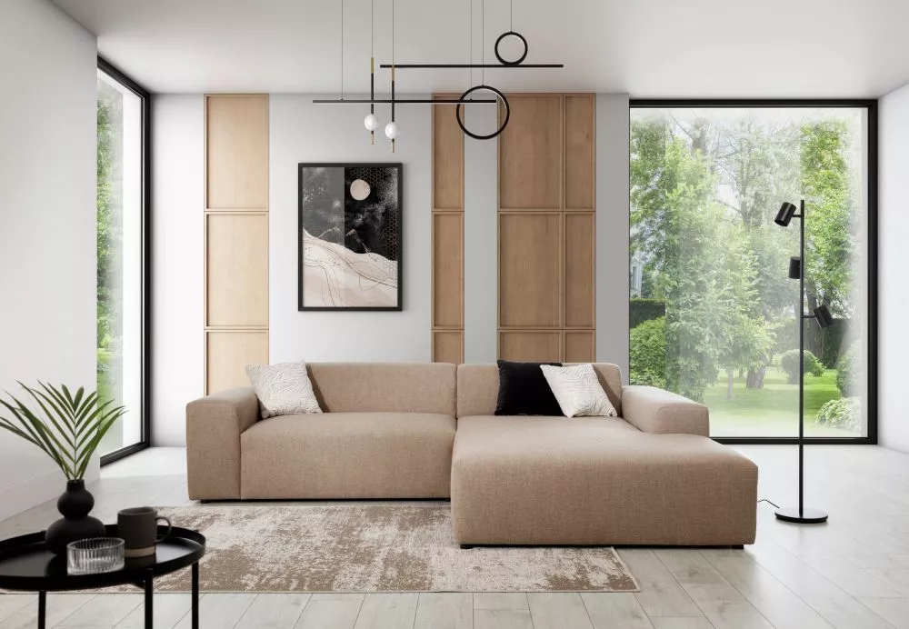 Dīvāns Zeus L Premium standard · Bēši brūns · 188 × 266 × 70 cm