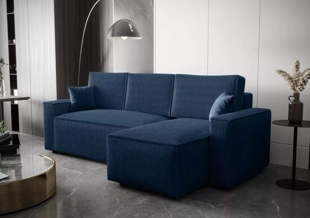 Dīvāns Ambro L standard · Zila · 143 × 232 × 85 cm