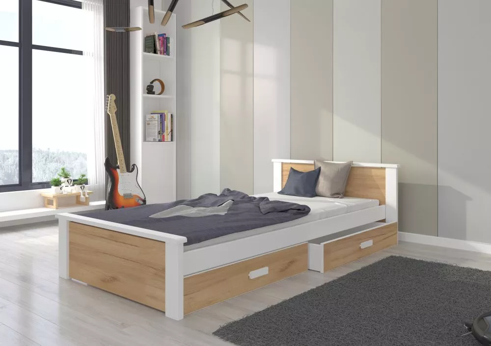 Bērnu gulta Aldex ar stelāžu Guļamvietas platums: 80 cm, Guļamvietas garums: 180 cm, · 86 × 190 × 72 cm