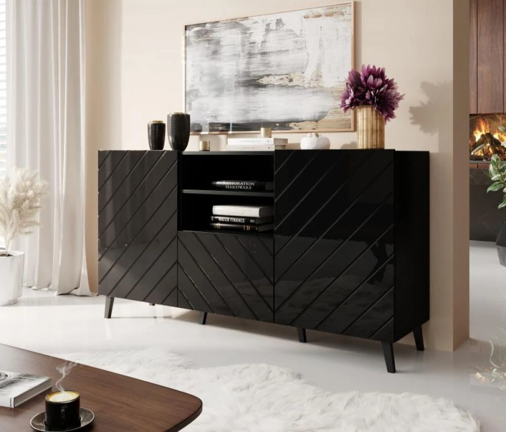 Kumode Abeto K2D1S · Melns · 150 × 41.6 × 82 cm