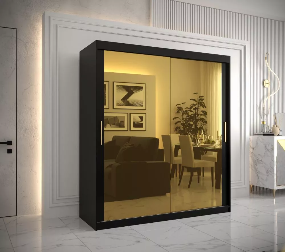 Skapis Golden T3 · Melns · 180 × 62 × 200 cm