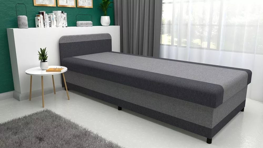 Dīvāns Olivia 80x200 Standard · Pelēks + tumši pelēks · 80 × 202 × 55 cm