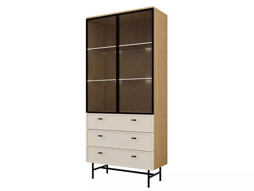 Sekcija Elora 02 ar LED Korpusa krāsa: ozols, · 90 × 40 × 196 cm