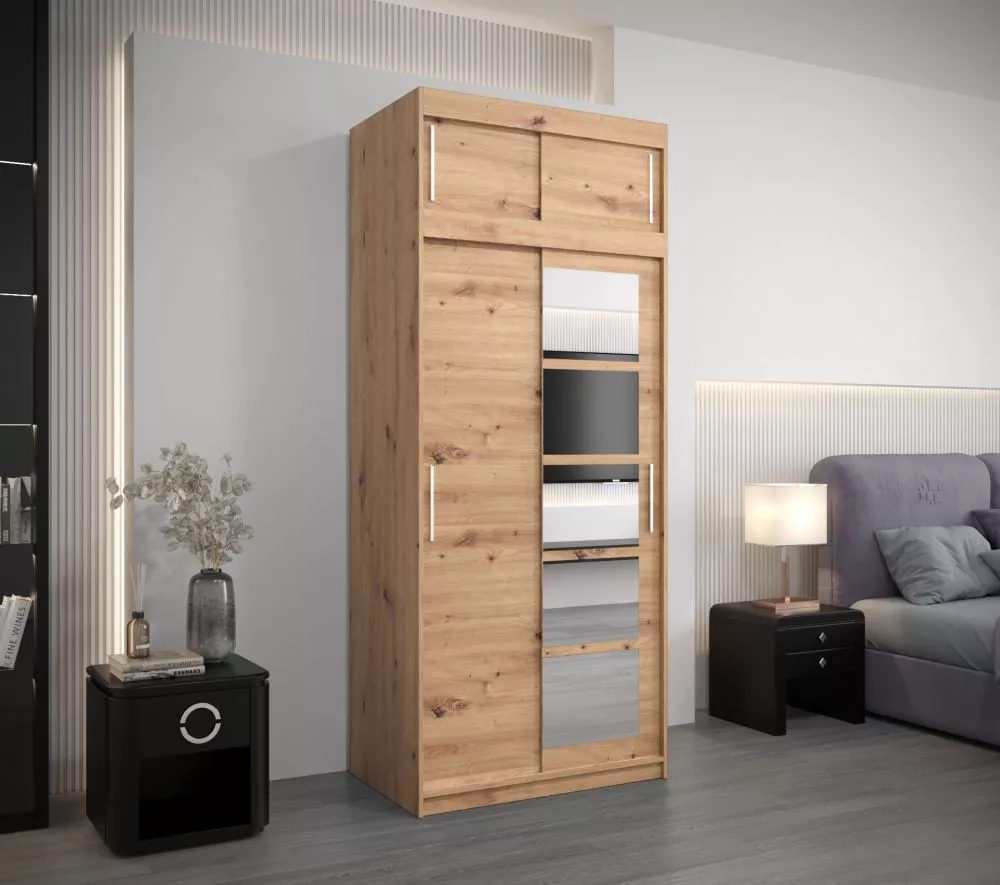 Skapis Roma 1 Premium · Ozols artisan · 100 × 62 × 240 cm