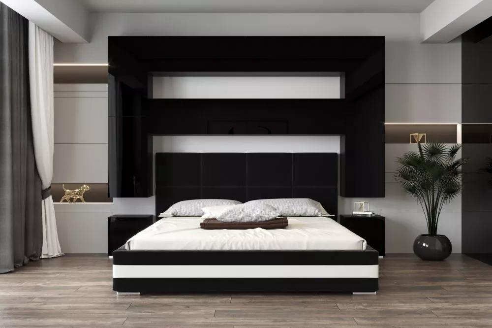 Sekcija Panama 4 Gloss · Melns · 240 × 35 × 223 cm