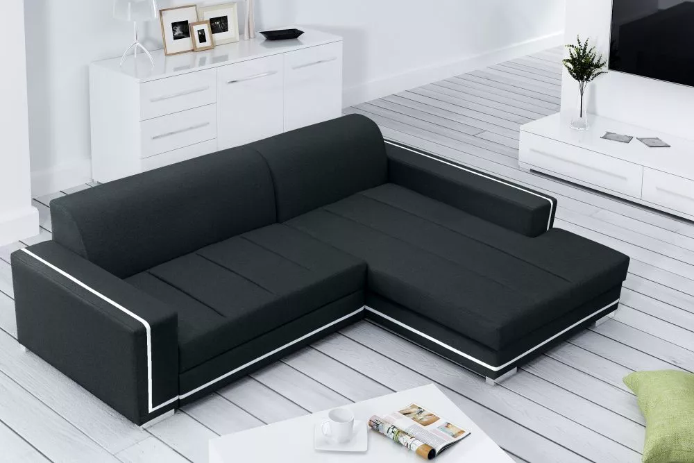 Dīvāns Martin Classic Standard · Melns + balts · 177 × 260 × 75 cm