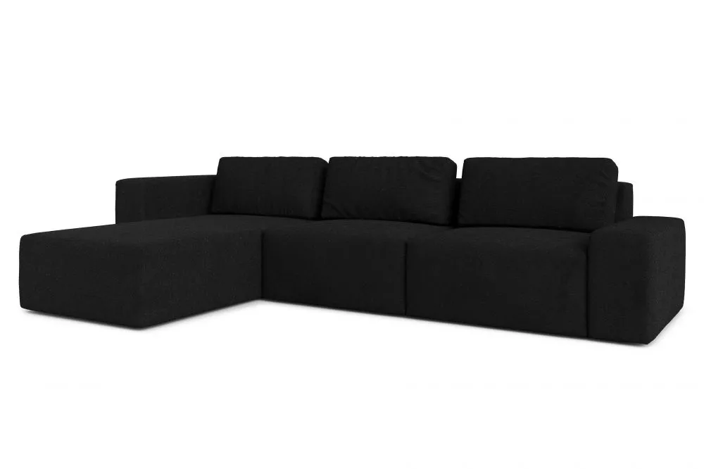 Dīvāns Berg Standard · Melns · 202 × 360 × 90 cm
