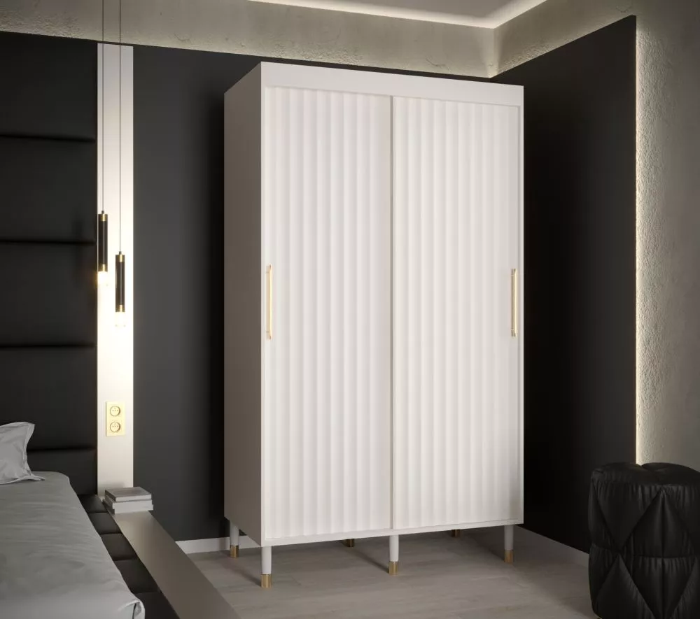 Skapis Calipso Wave 1 · Balts · 120 × 62 × 208 cm