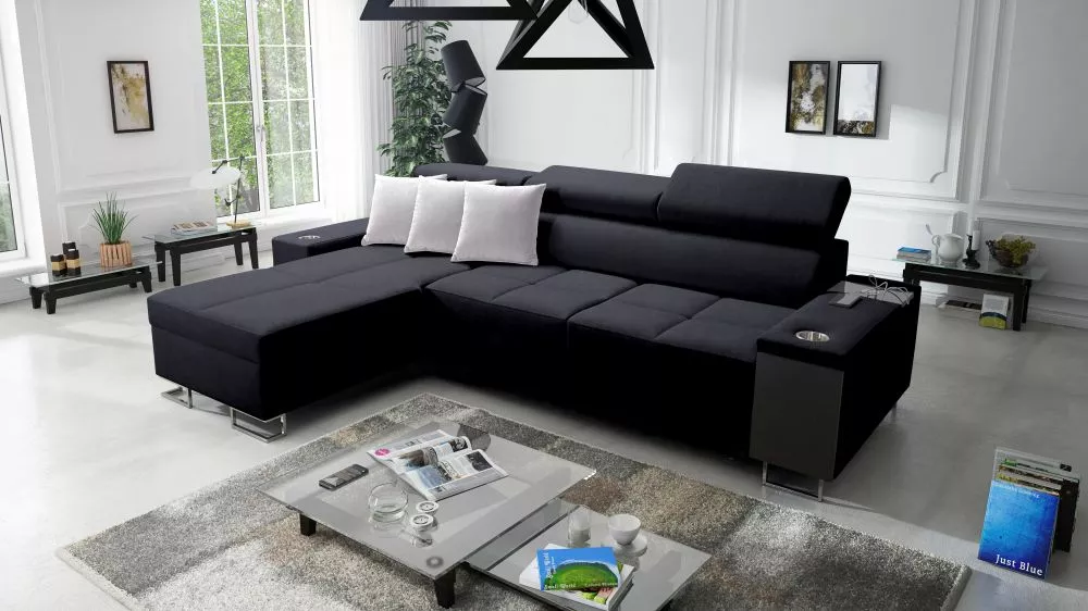 Dīvāns Morena 1 Mini Standard · Melns · 170 × 272 cm