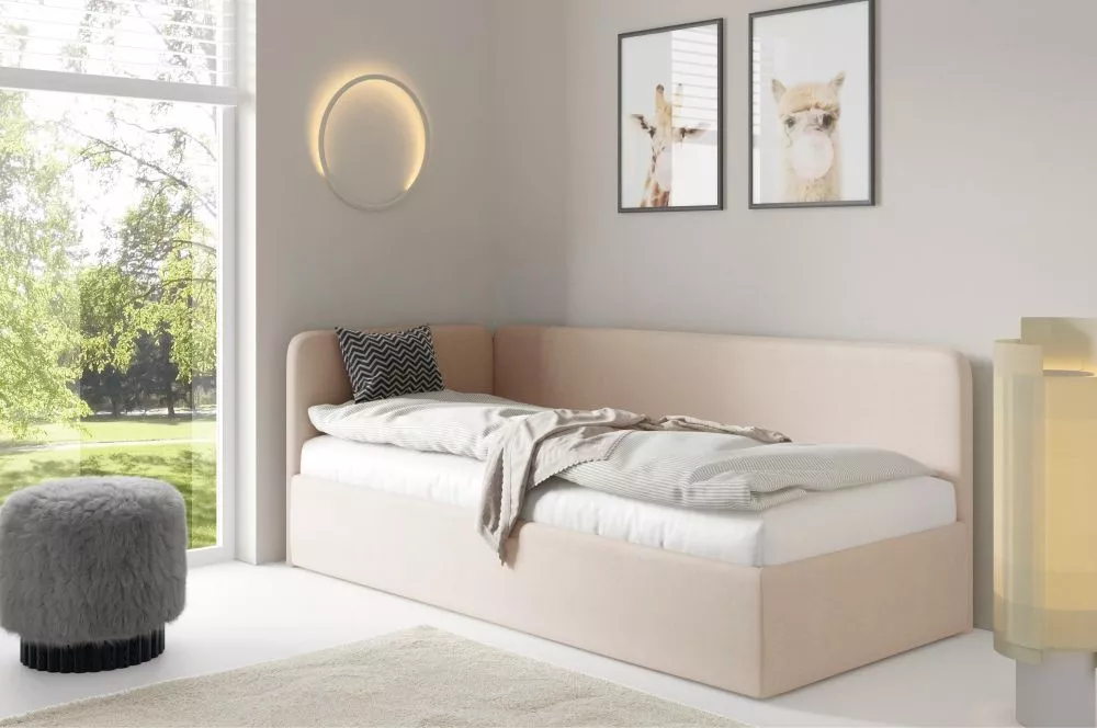 Gulta Enzo Classic ar stelāžu Guļamvietas platums: 100 cm, Guļamvietas garums: 200 cm, stelāžas tips: metāla, · Gaiši bē
