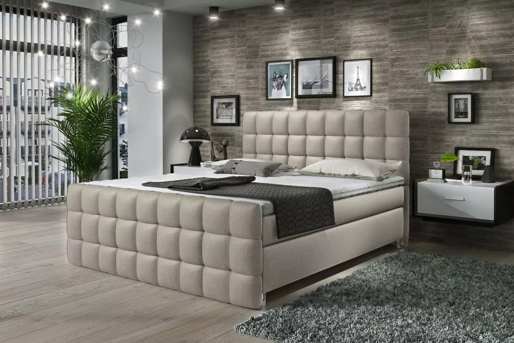 Gulta Imperia elastic top Boxpring Standard Guļamvietas platums: 140 cm, Guļamvietas garums: 200 cm, · Krēma · 140 × 212