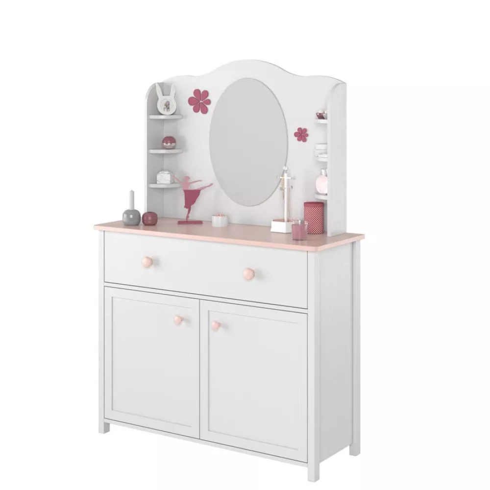 Kumode Luna LN-05/6 Elementu krāsa: rozā, · 110 × 42 × 171 cm