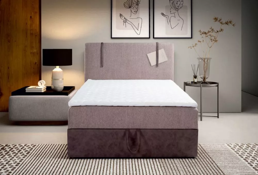 Gulta Teo 120x200 Boxspring standard Guļamvietas platums: 120 cm, Guļamvietas garums: 200 cm, · Gaiši brūns + tumši brūn