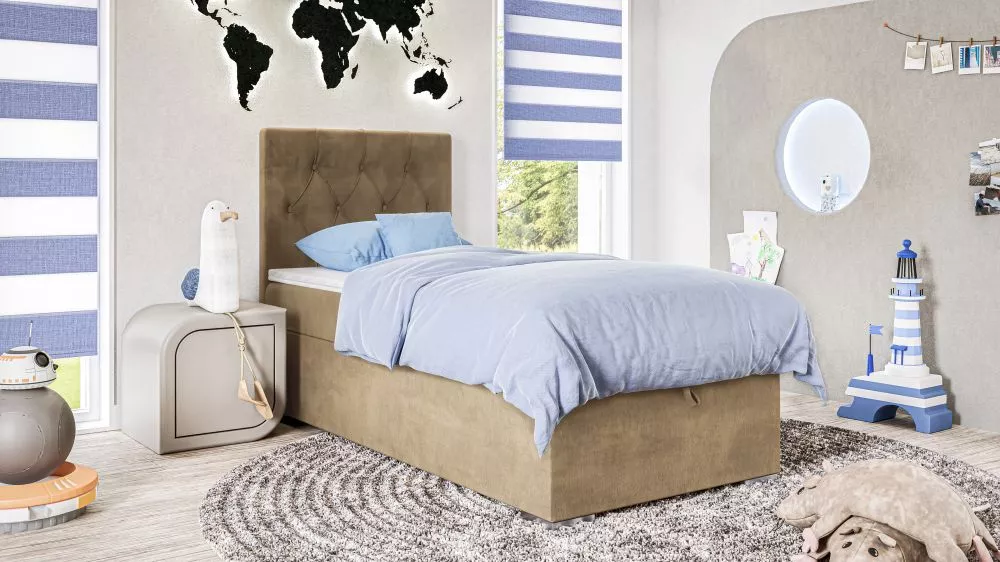 Gulta Roma 90x200 Plus Boxspring Standard Guļamvietas platums: 90 cm, Guļamvietas garums: 200 cm, · Gaiši brūns · 90 × 2