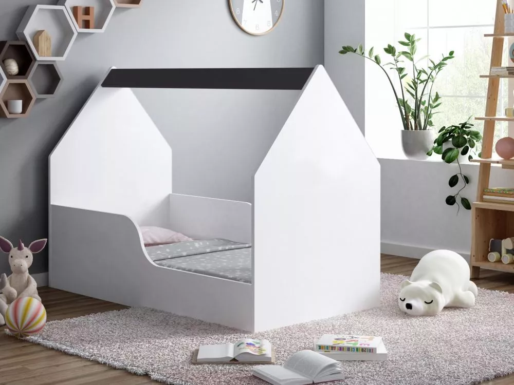 Bērnu gulta House 2 ar stelāžu Guļamvietas platums: 80 cm, Guļamvietas garums: 160 cm, · 80 × 164 × 106 cm