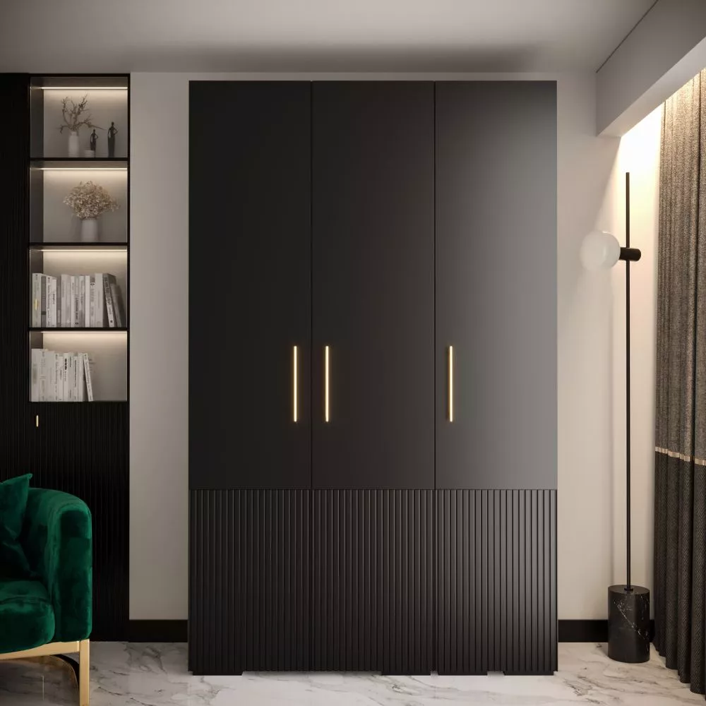 Skapis Manhattan Ryfel 3 · Melna · 150 × 47 × 236.7 cm