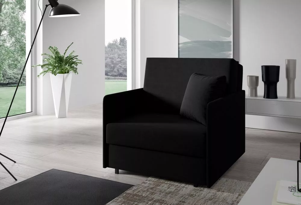 Mīksts krēsls Americano 166 standard Sēdvietas dziļums: 60 cm, · Melns · 90 × 90 × 85 cm