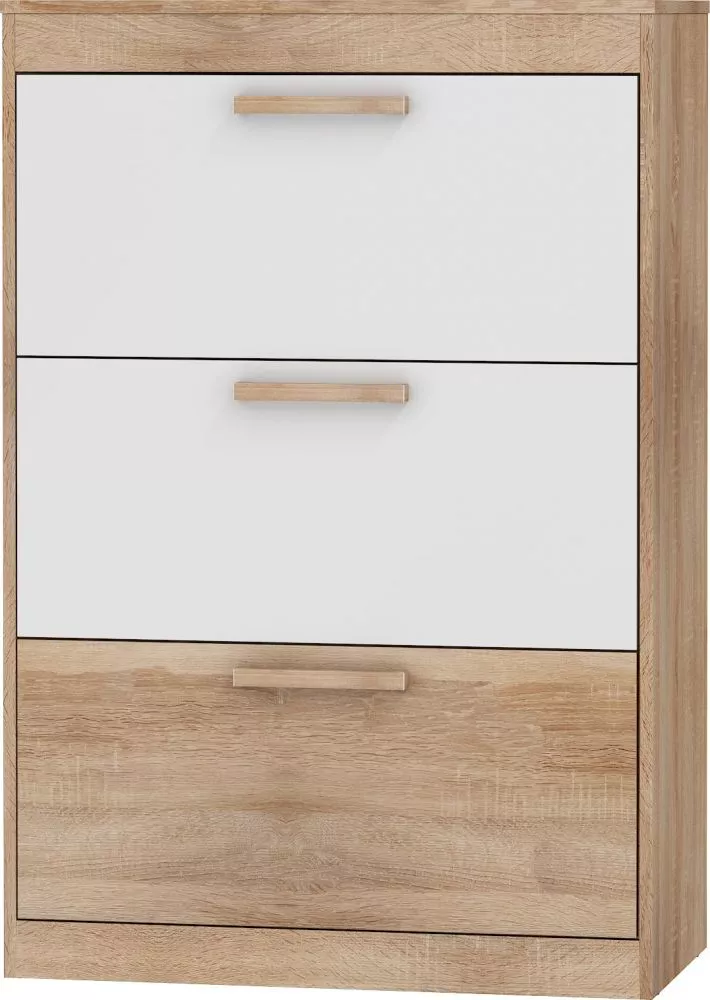 Kumode Maximus MXS 39 · Sonoma + balts spīdums · 80 × 41.4 × 118.9 cm