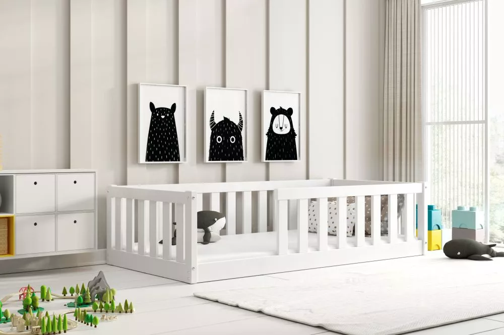 Bērnu gulta Bella Sima Basic Guļamvietas platums: 80 cm, Guļamvietas garums: 160 cm, · Balts · 86 × 165 × 40 cm