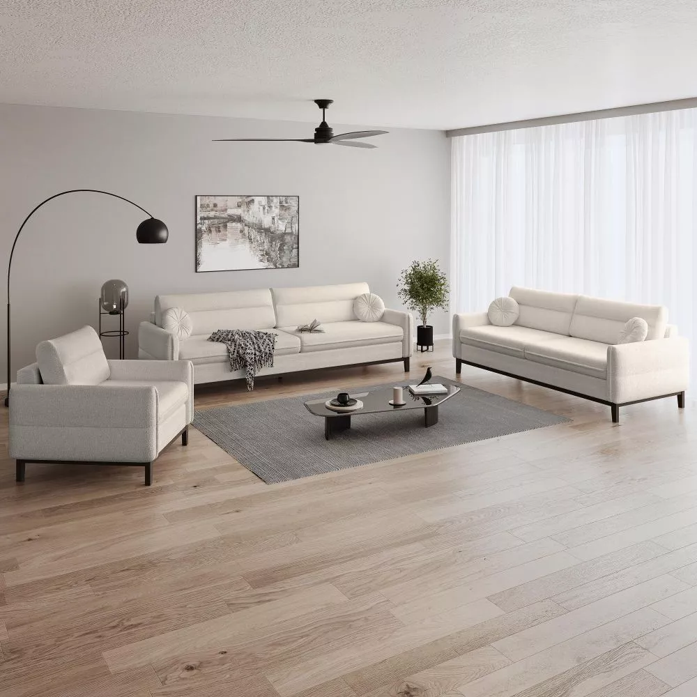 Komplekts Bellano 3S+2S+1S Raven Standard · Krēma · 94 × 268 × 95 cm
