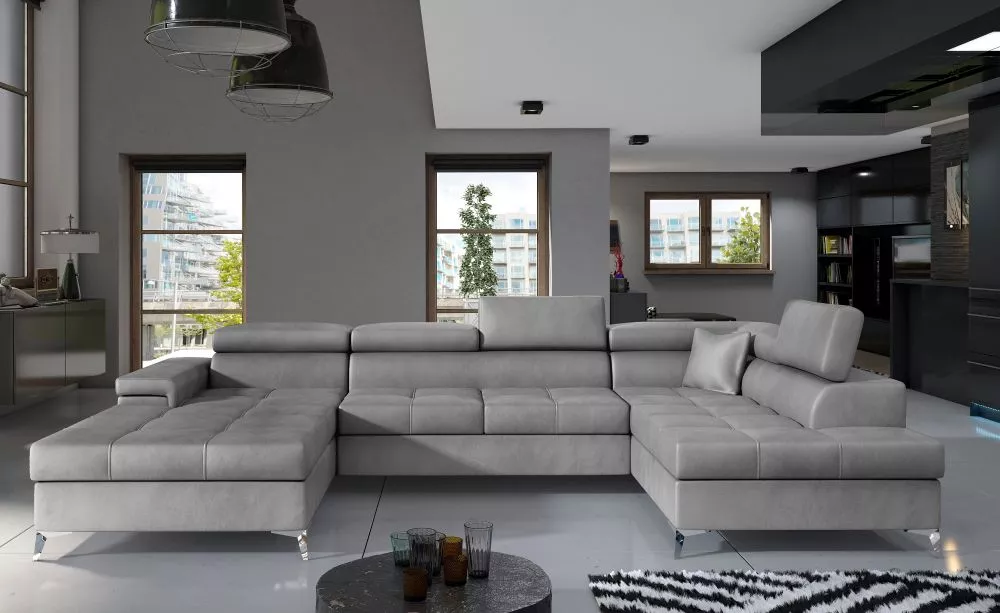 Dīvāns Eduardo Premium Standard · Pelēks · 202 × 345 × 70 cm
