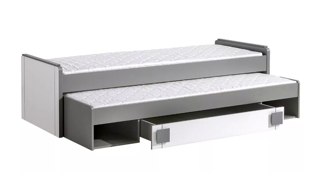 Gulta Gumi G16 ar stelāžām Guļamvietas platums: 80 cm, Korpusa krāsa: antracīts, Guļamvietas garums: 200 cm, · 86 × 207 