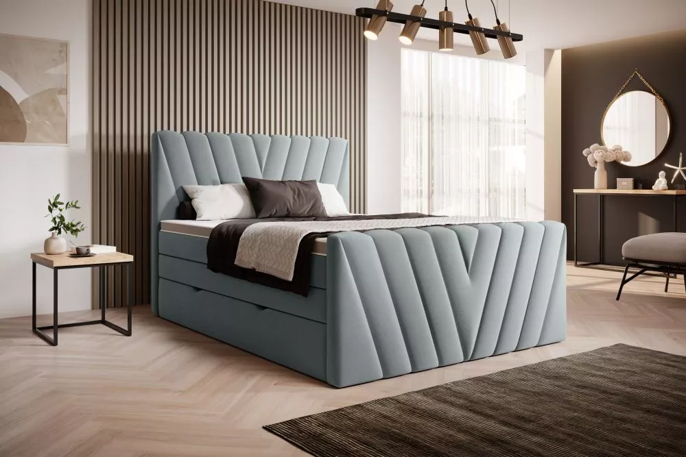 Gulta Candice Boxspring Premium standard Guļamvietas platums: 160 cm, Guļamvietas garums: 200 cm, · Gaiši pelēks · 160 ×