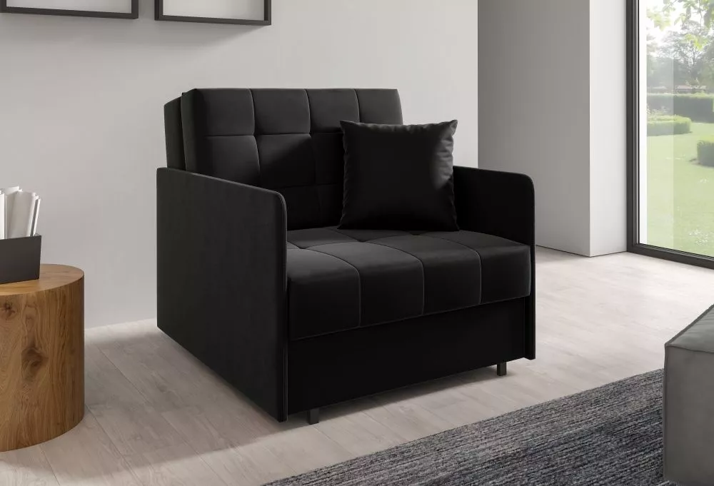 Mīksts krēsls Americano 169 standard Sēdvietas dziļums: 60 cm, · Melns · 90 × 90 × 85 cm