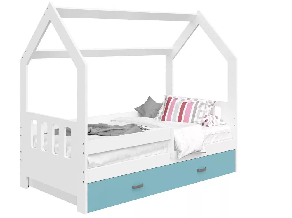 Bērnu gulta Domek D3-C ar stelāžu Guļamvietas platums: 80 cm, Guļamvietas garums: 160 cm, · 87 × 164 × 144 cm