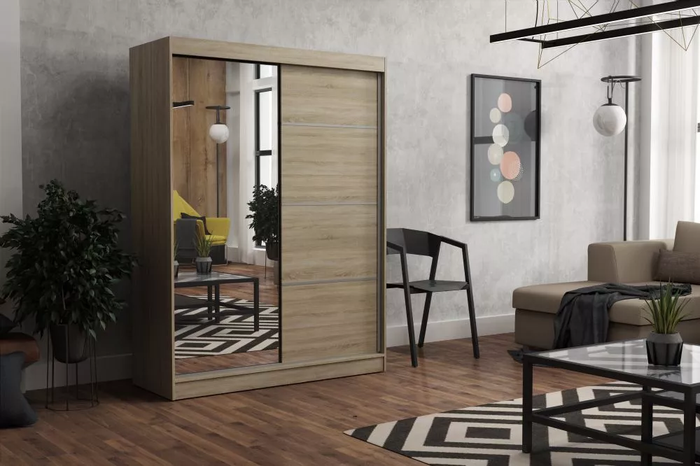 Skapis Tom Mirror · Sonoma · 160 × 60 × 215 cm