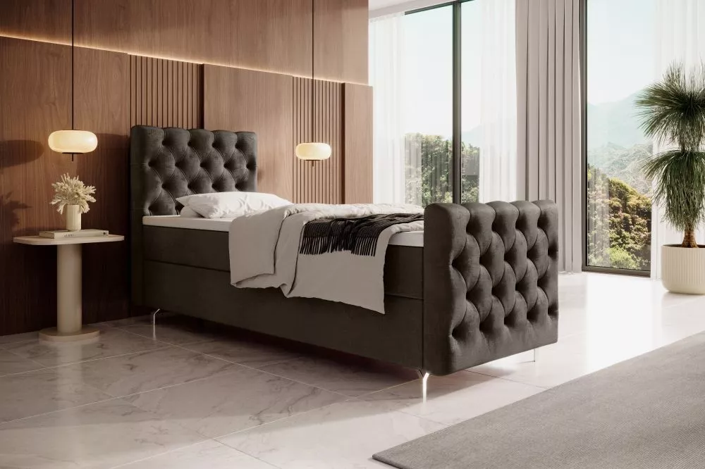 Gulta Chester Plus 80/90 Comfort Boxspring Standard Guļamvietas platums: 80 cm, Guļamvietas garums: 200 cm, · Brūns · 80