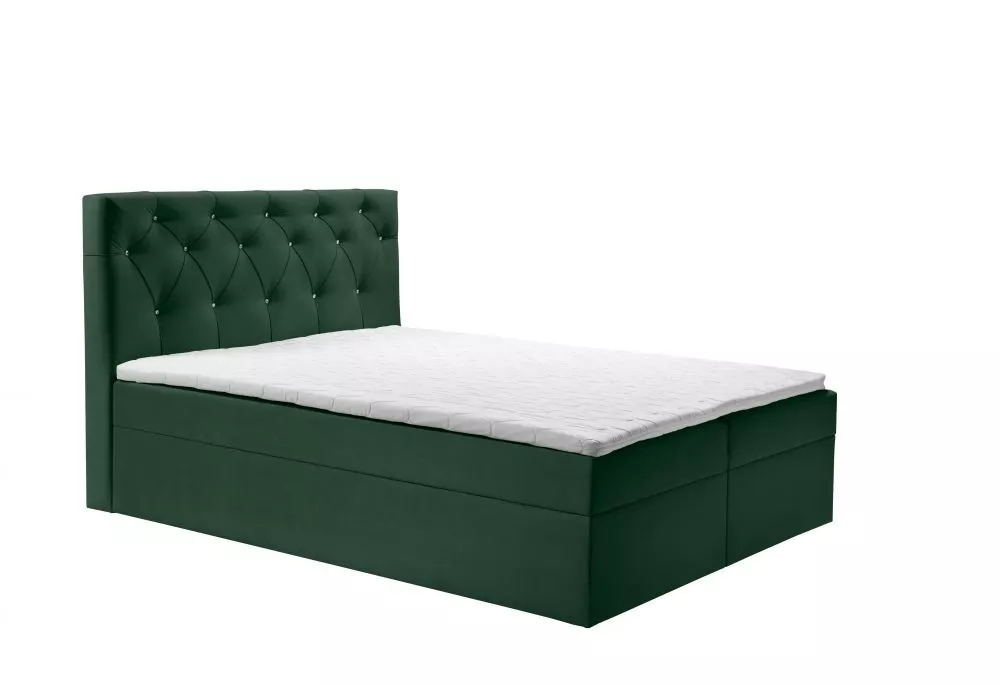 Gulta Crystal Premium Boxspring Standard Guļamvietas platums: 140 cm, Guļamvietas garums: 200 cm, · Zaļš · 144 × 214 × 1