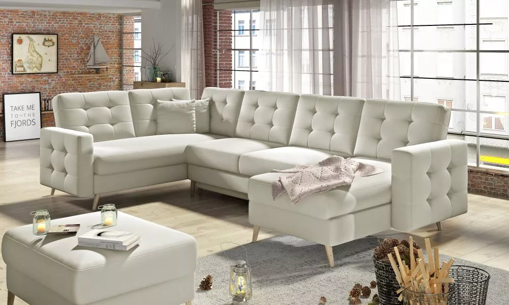 Dīvāns Asgard U Classic standard · Krēma · 202 × 320 × 90 cm