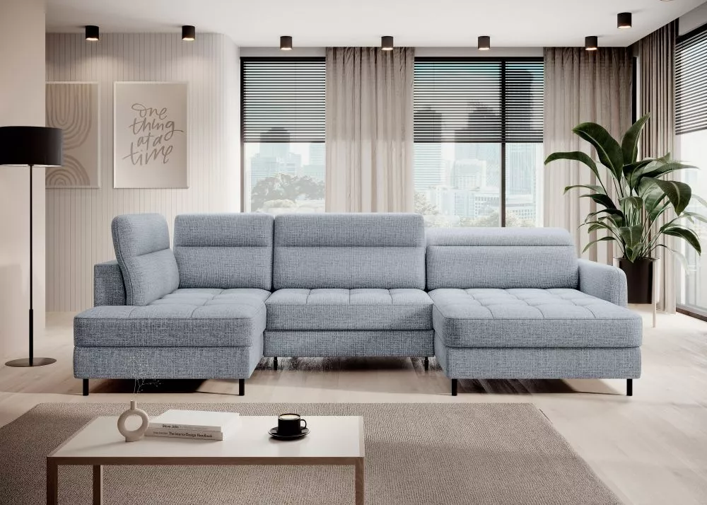 Dīvāns Berrto Premium standard · Gaiši zils · 165 × 306 × 91 cm