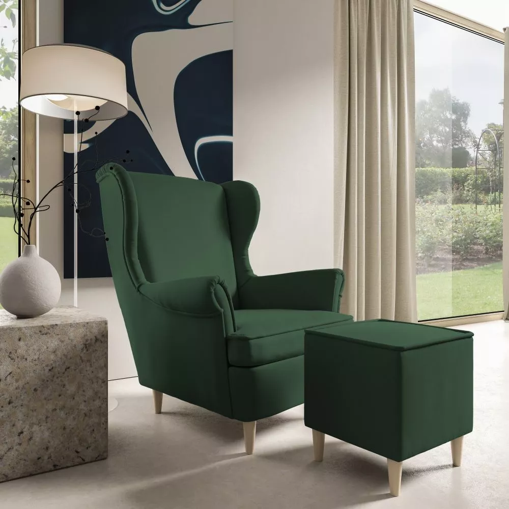 Mīksts krēsls Maya 194 1S+P Standard Sēdvietas dziļums: 55 cm, · Zaļš · 85 × 90 × 103 cm